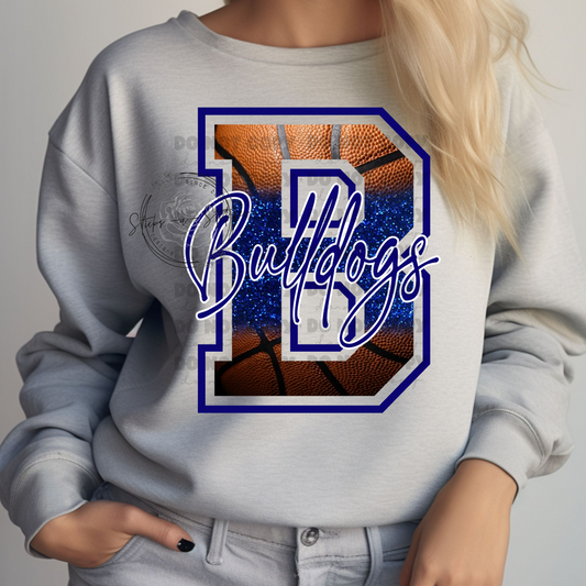 Faux Glitter Custom Basketball Sweatshirt