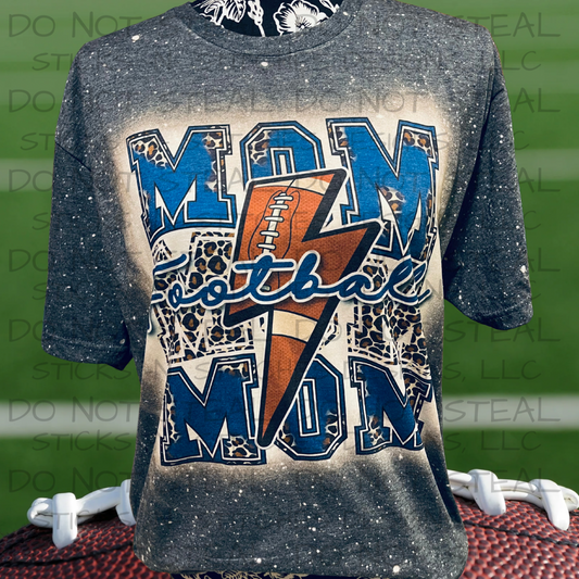 Stacked Blue Football Mom