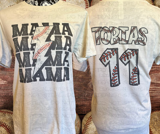 Baseball Mama Lightning Tee