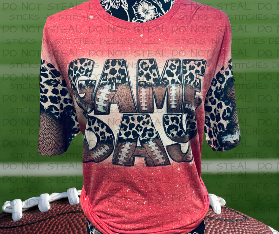 Football Game Day Tee with Sleeve Detail