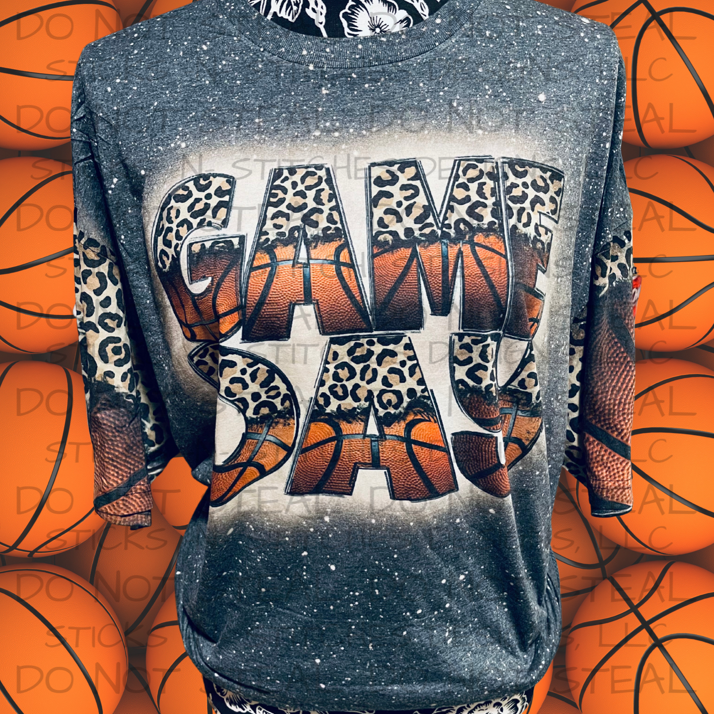 Basketball Game Day Tee with Sleeve Detail